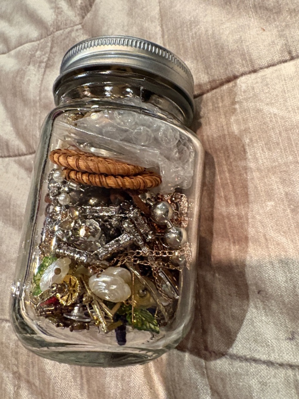 Mason Jar of Mixed Jewelry Mystery Jar
